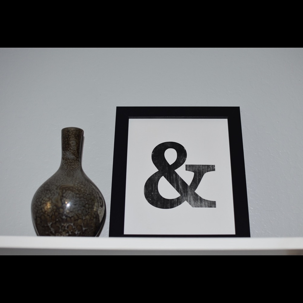 Distressed Ampersand Framed Art Work